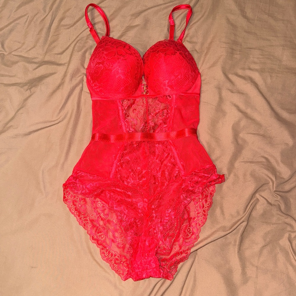 Fashion Nova Vibrant Red Lace Chemise